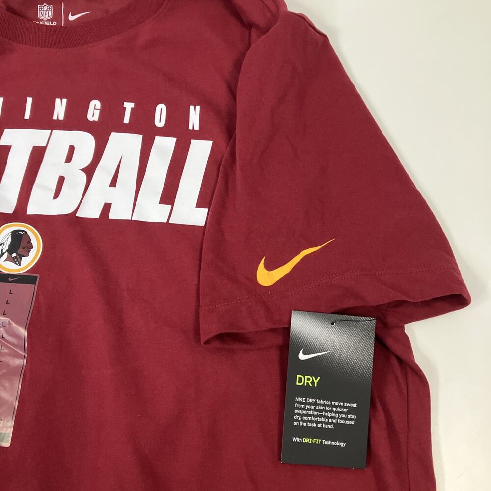Washington Football Redskins NFL Nike Tee T Shirt Mens L Burgundy Short Sleeve - Picture 5 of 7